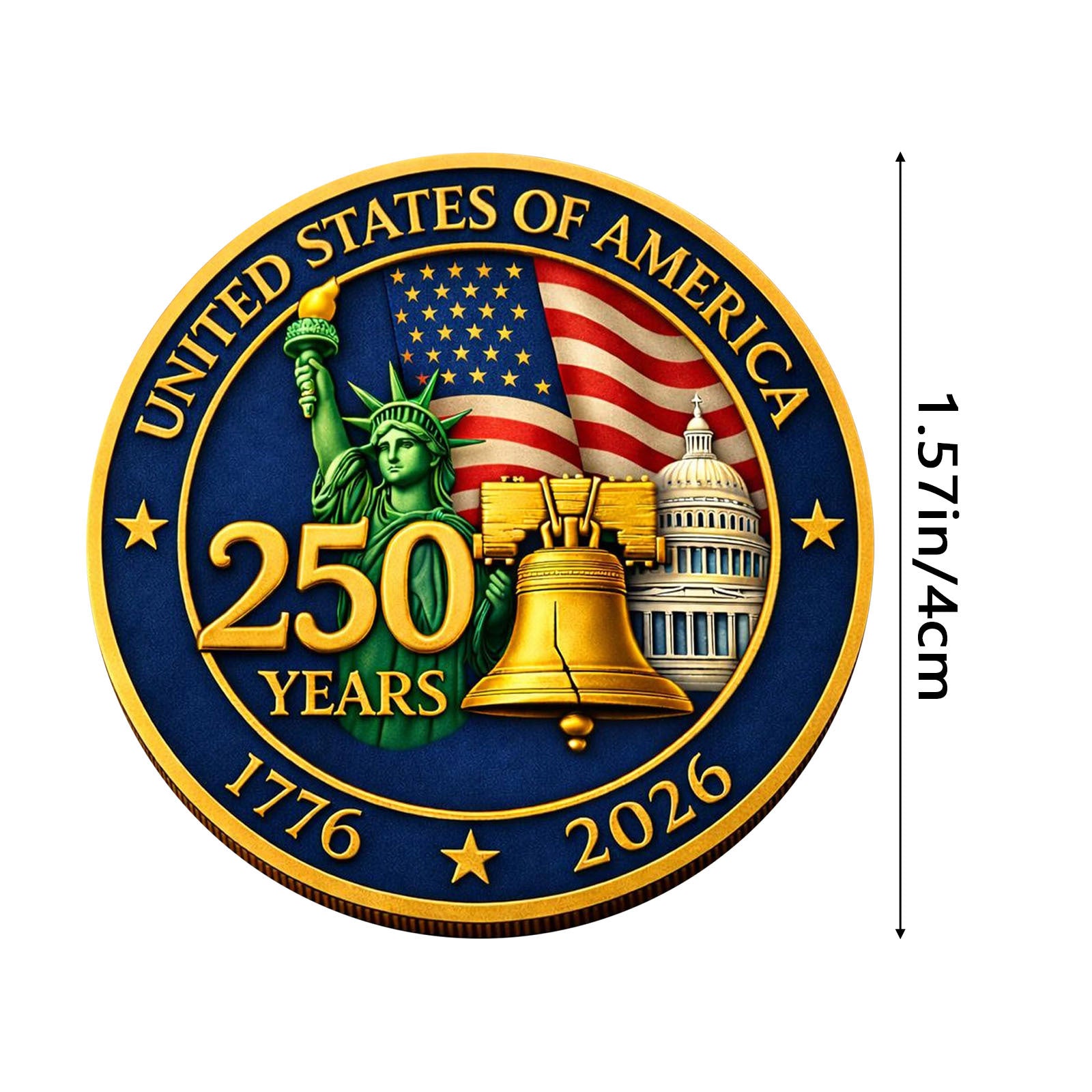 3D Embossed 250th Anniversary Commemorative Coin