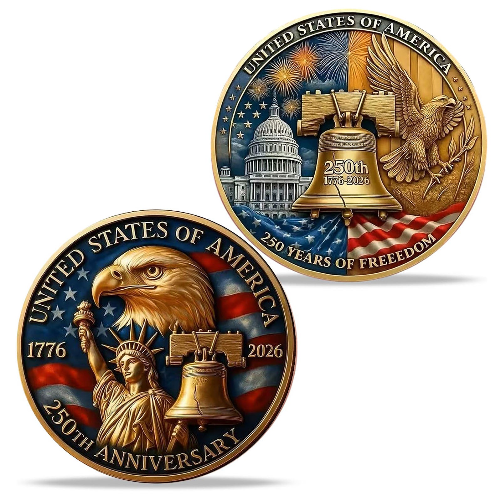 3D Embossed 250th Anniversary Commemorative Coin