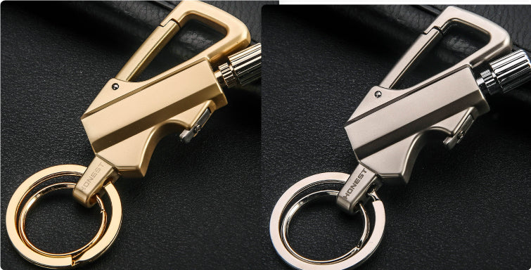 Creative Metal Keychain Lighter Wild Fire Ten Thousand Times Use Kerosene Lighters Gifts For Men