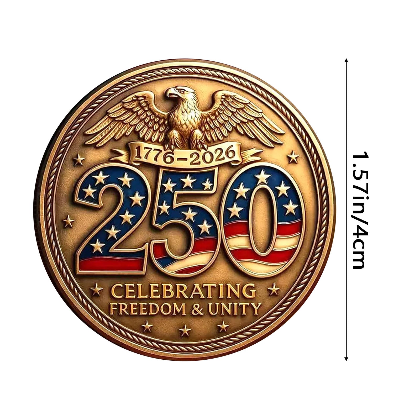 3D Embossed 250th Anniversary Commemorative Coin