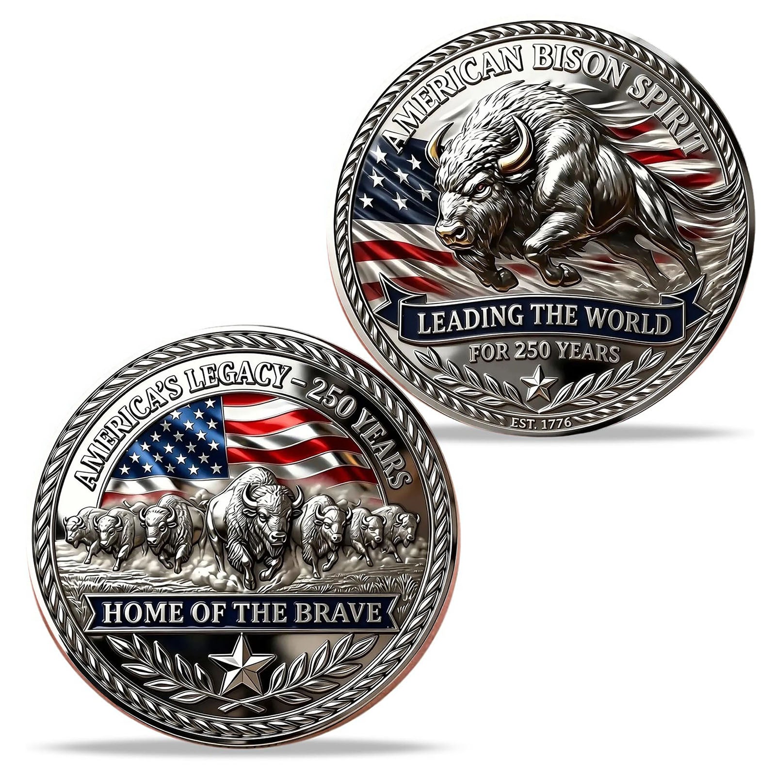 3D Embossed 250th Anniversary Commemorative Coin