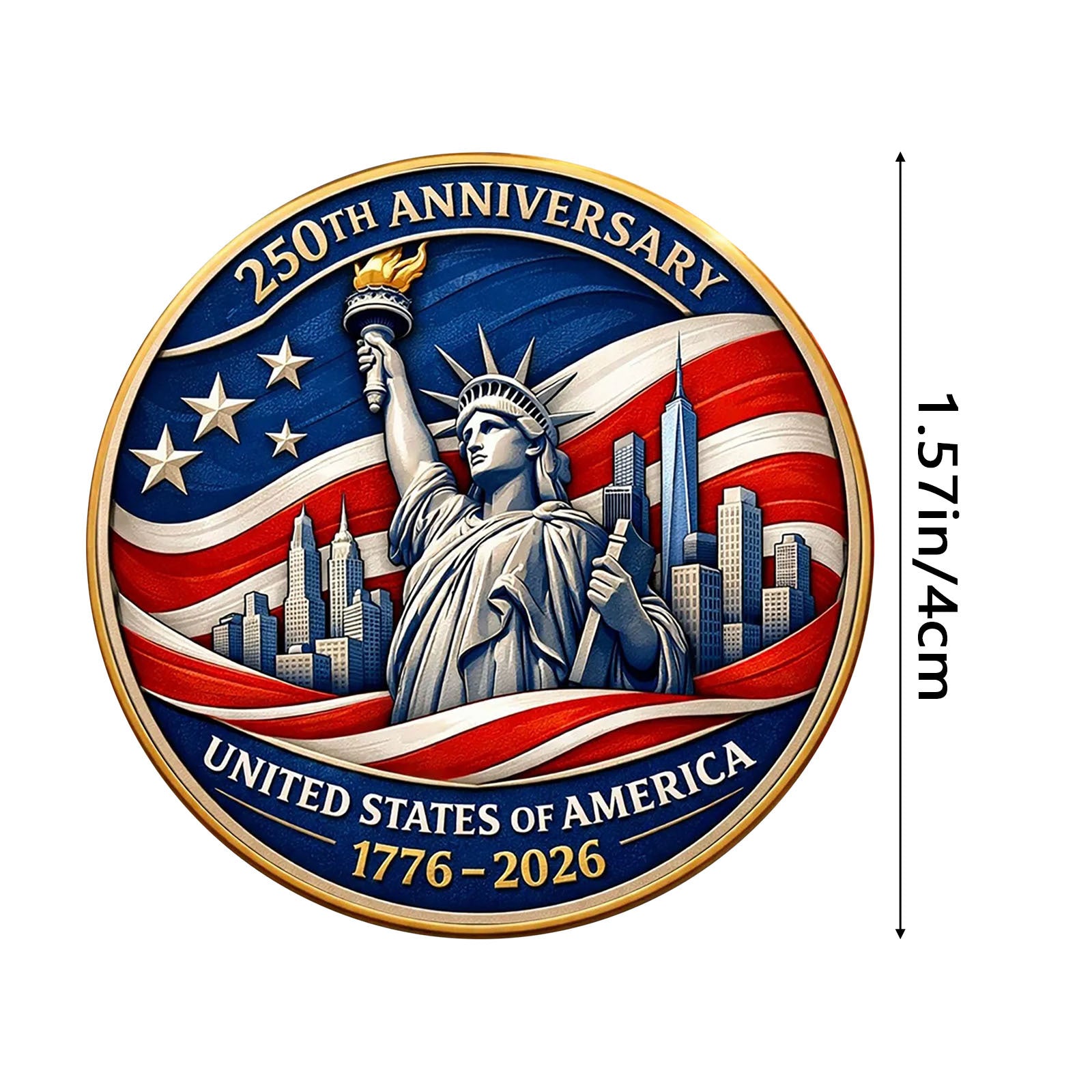 3D Embossed 250th Anniversary Commemorative Coin