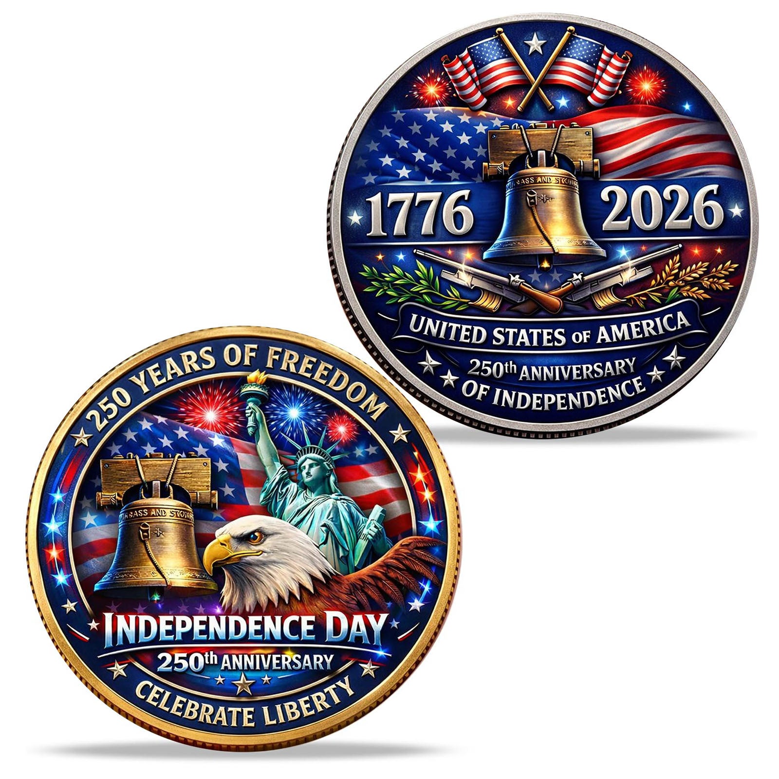 3D Embossed 250th Anniversary Commemorative Coin